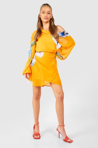 Robe portefeuille - Jaune