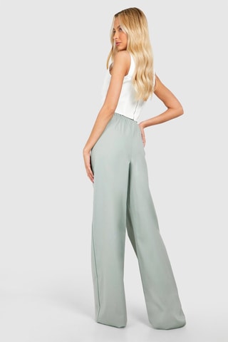 Pantalon wide legs taille haute - Vert d'eau