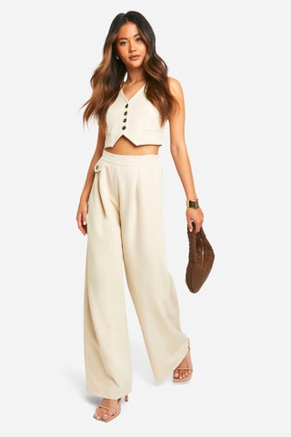 Pantalon wide legs - Beige