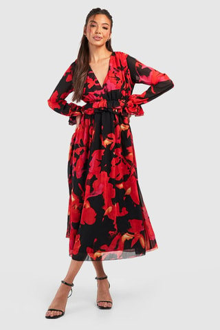 Robe midi - Rouge