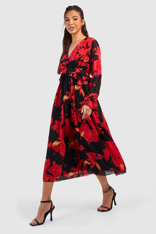 Robe midi - Rouge