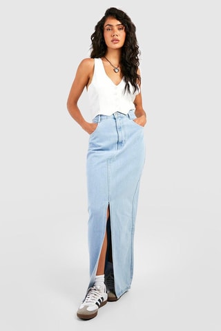 Jupe longue en jean - Bleu