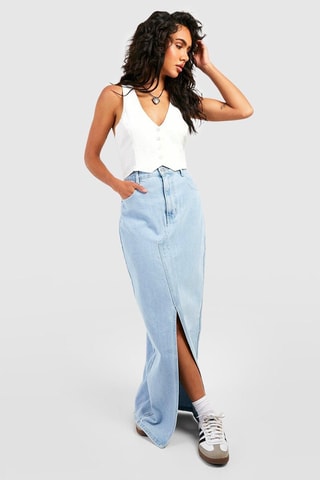 Jupe longue en jean - Bleu
