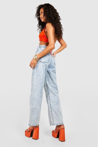 Jean straight taille haute - Bleu clair