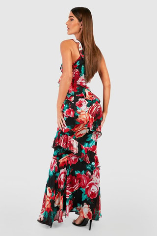 Robe asymétrique - Noir et bordeaux