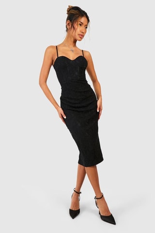 Robe fourreau en dentelle - Noir