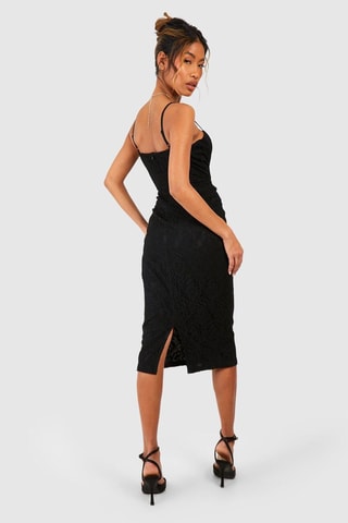 Robe fourreau en dentelle - Noir