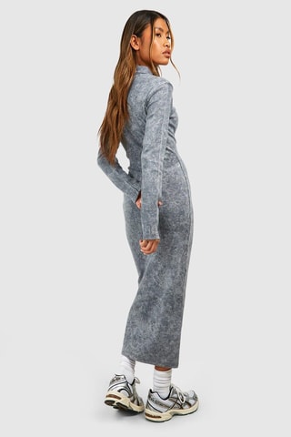 Robe longue - Gris chiné