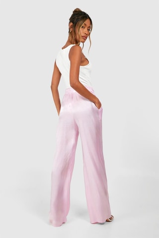 Pantalon palazzo taille haute - Rose