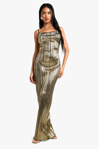 Robe midi - Doré
