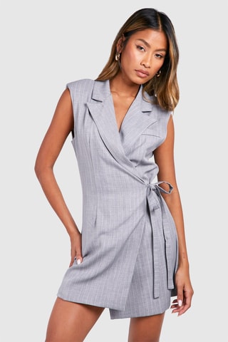Robe portefeuille - Gris
