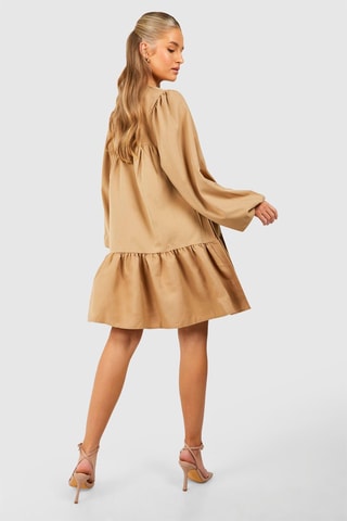 Vestido trapecio - Beige