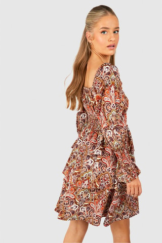 Robe volantée - Marron