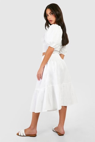 Jupe midi - Blanc