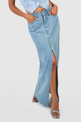 Jupe longue en jean - Bleu