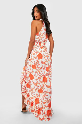 Robe patineuse - Blanc et orange