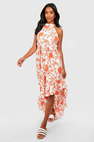 Robe patineuse - Blanc et orange