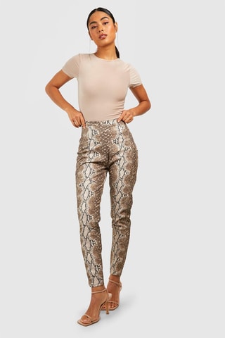 Pantalon skinny taille haute - Beige