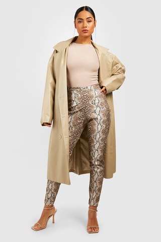Pantalon skinny taille haute - Beige