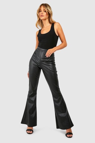 Pantalon flare taille haute - Noir