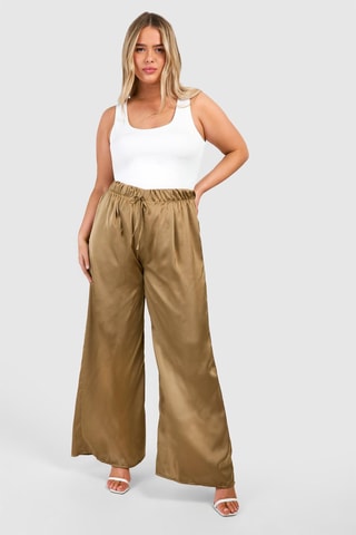 Pantalon wide legs - Marron