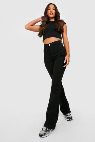 Jean flare taille haute - Noir