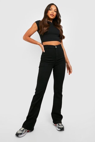 Jean flare taille haute - Noir