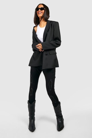 Jean skinny taille haute - Noir
