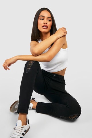 Jean skinny taille haute - Noir