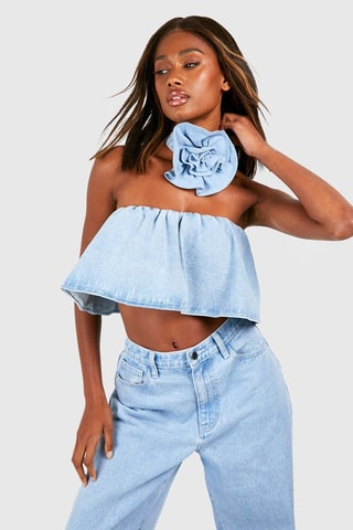 Top en jean  - Bleu