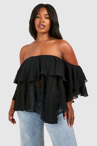 Top en broderie anglaise - Noir