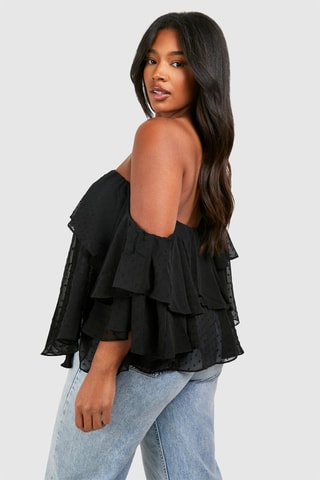 Top en broderie anglaise - Noir