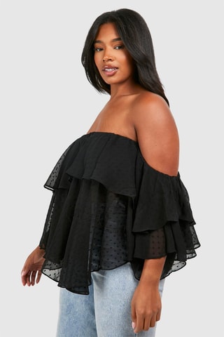 Top en broderie anglaise - Noir
