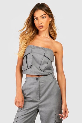 Top bustier - Gris