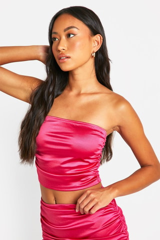 Top bustier et minijupe - Fuchsia