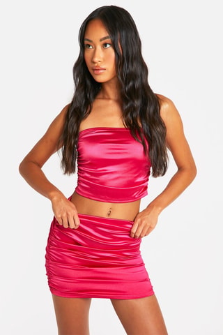 Top bustier et minijupe - Fuchsia