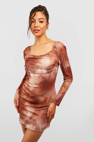 Robe fourreau - Marron