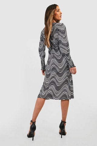 Vestido cruzado - Negro y blanco