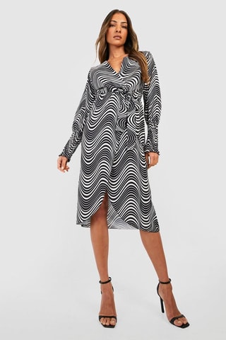 Vestido cruzado - Negro y blanco