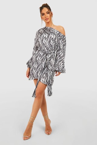 Robe droite - Blanc et noir