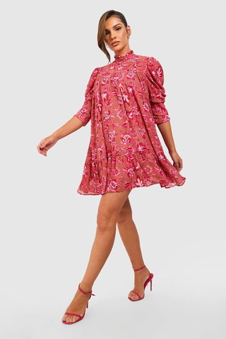 Robe volantée - Rouge