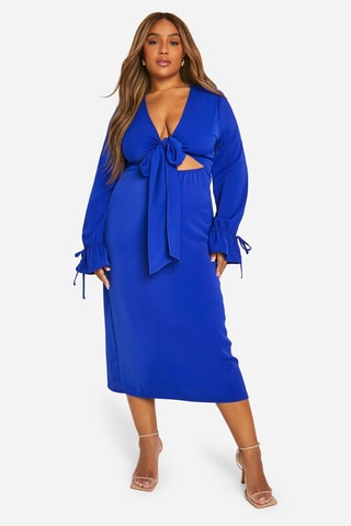 Robe midi - Bleu cobalt