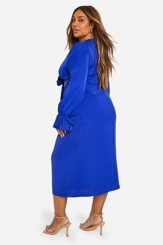 Robe midi - Bleu cobalt