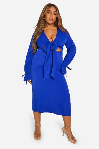 Robe midi - Bleu cobalt