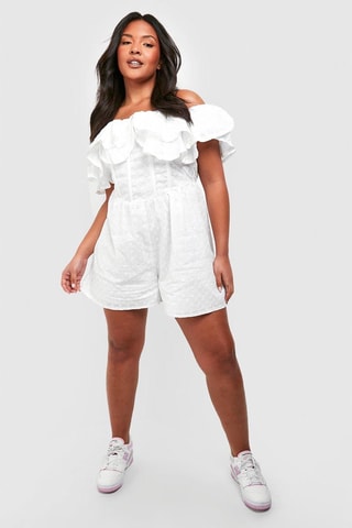 Combishort en broderie anglaise - Blanc