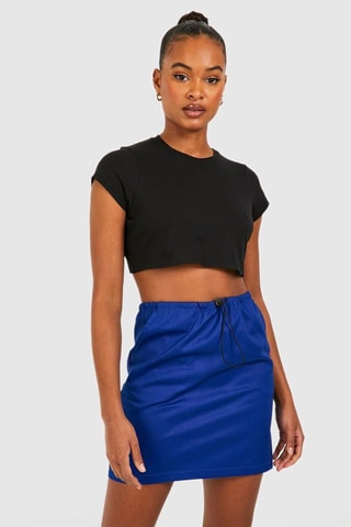 Minijupe taille haute - Bleu marine