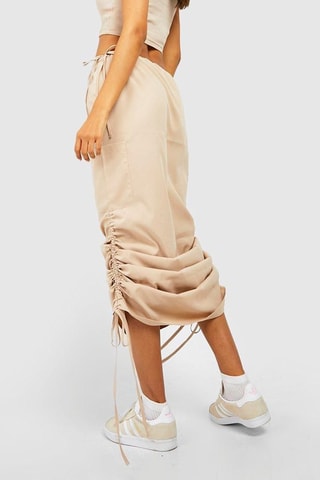 Jupe droite taille haute - Beige