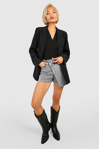 Jupe-short en jean - Gris