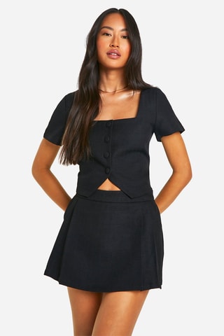 Jupe-short taille haute - Noir
