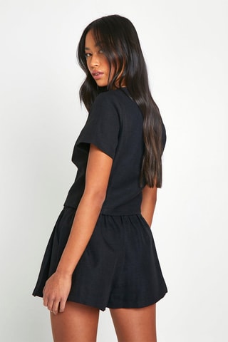 Jupe-short taille haute - Noir